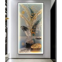 Crystal Almond Wall Painting 70*140Cm With Led
